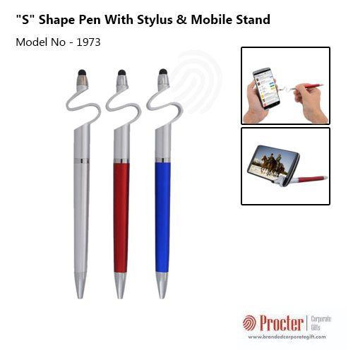 S shape pen with Stylus & mobile stand L95  