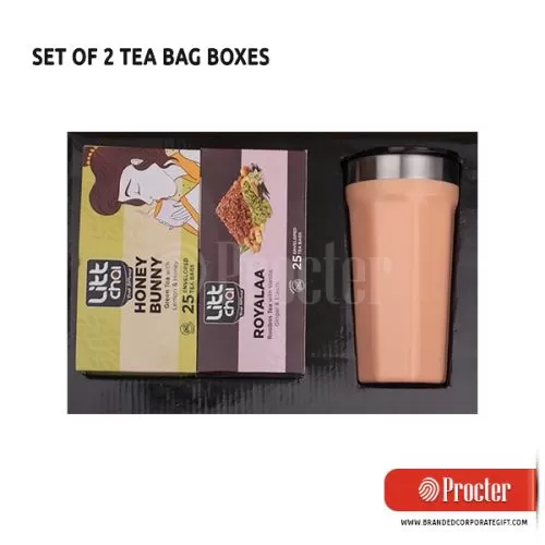 Set Of 2 Tea Bag Boxes With Tall SS Insulated Mug Q87