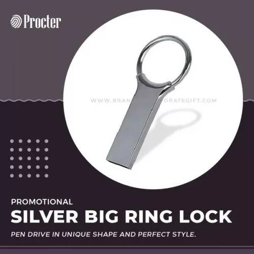 Silver Big Ring Lock Metal USB Pendrive Shell CSM204