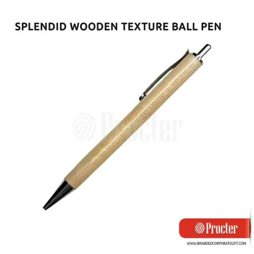 Splendid Wooden Textured Blue Ballpen- DW151
