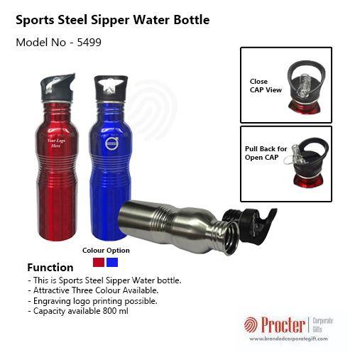 Sports Steel Sipper Water Bottle H-116