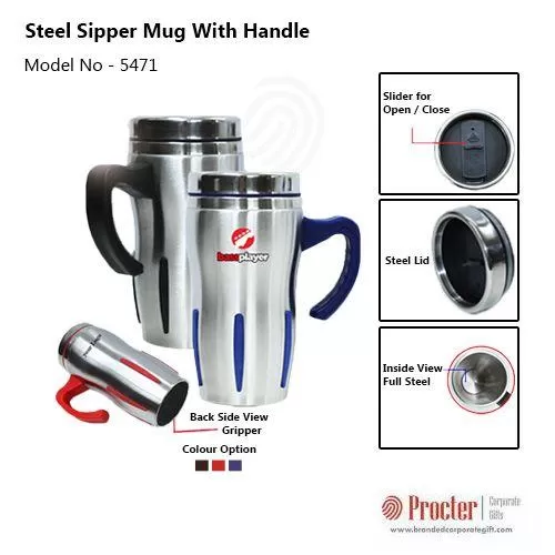 Steel Sipper Mug with Handle H-707