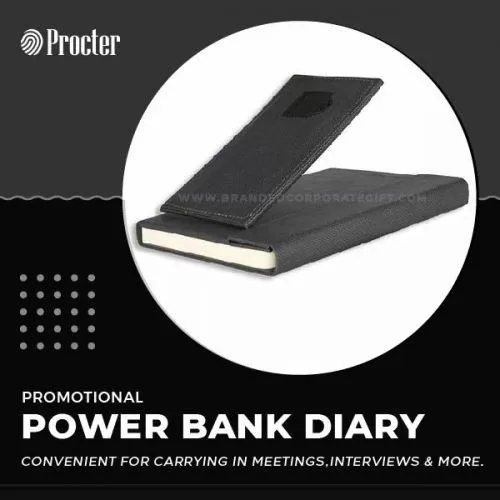 Stylish Grey Detachable Power bank Diary- DDPBxx5000mAh