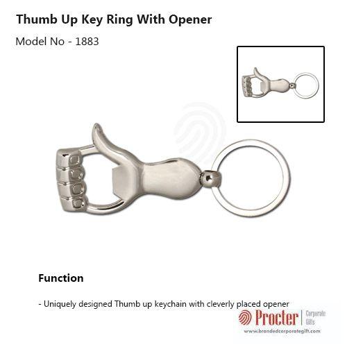 Thumb up key ring with opener J36 