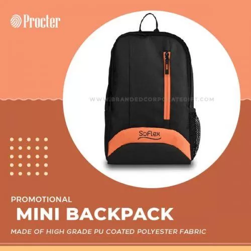 Unisex Black & Orange Soflex Mini Backpack