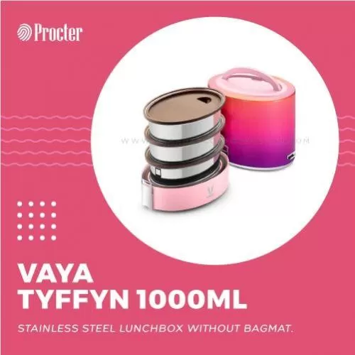 VAYA TYFFYN 1000ml STAINLESS STEEL LUNCH BOX WITHOUT BAGMAT