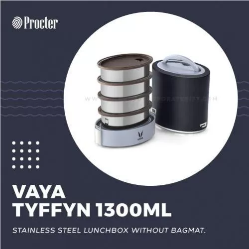 VAYA TYFFYN 1300ml STAINLESS STEEL LUNCH BOX WITHOUT BAGMAT