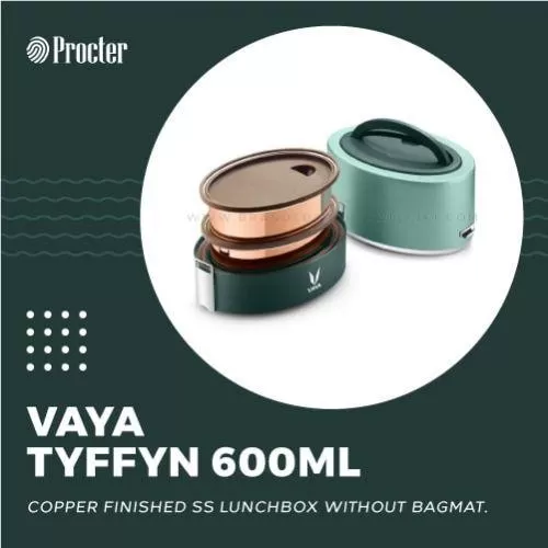 VAYA TYFFYN 600ml COPPER FINISHED STAINLESS STEEL LUNCH BOX WITHOUT BAGMAT