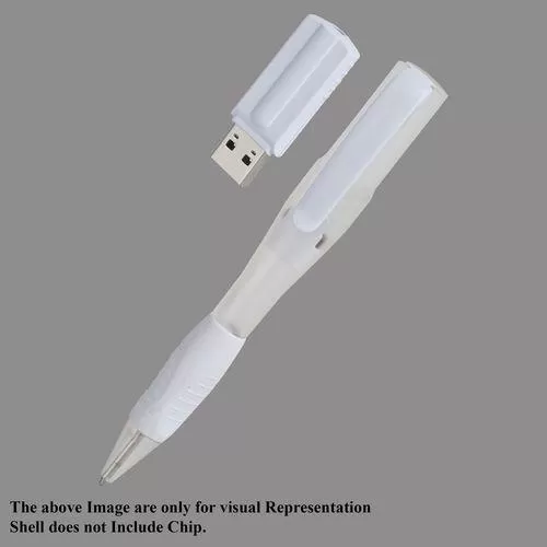 White Clear & Clear Pendrive Shell- CSP808