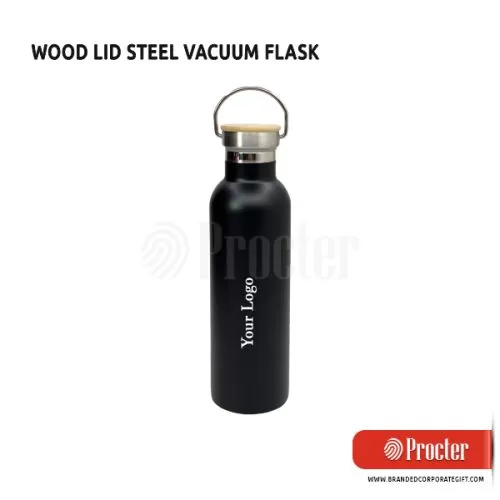 WOOD LID Steel Vacuum Flask H424