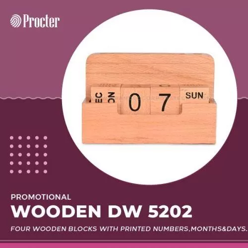 Wooden Desk Organizer with Calendar Blocks DW 5202