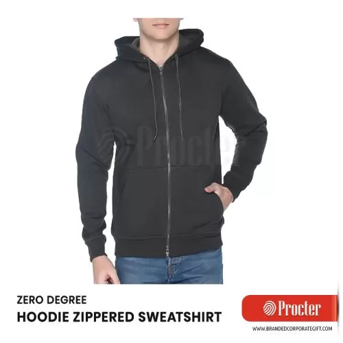 ZERO DEGREE ZIPPERED Sweatshirt with Hoodies