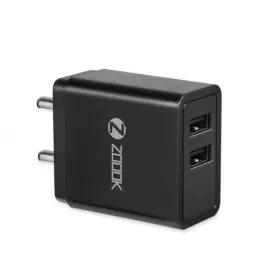 2.4 amp bis certified wall charger with 2 usb ports and a charging cable ZK-CHARGEMATE1