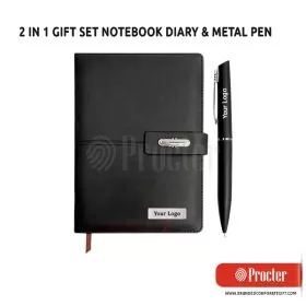 2 In 1 Gift Set Metal Pen & PU Diary H946
