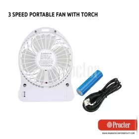 3 SPEED Portable Fan With Torch C48A