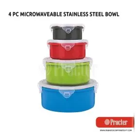 4 Pc Microwaveable Stainless Steel Bowl Set H238
