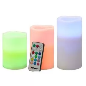 3PC LED PLASTIC CANDLE WITH REMOTE SP-001