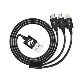 Zebronics ZEB-UMLCC120 Lightning Micro USB Type C Sleeved 3 in 1 Data Cable