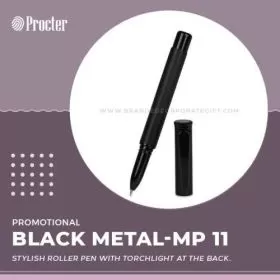 Black Metal Roller Pen with Torchlight MP 11