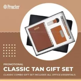Classic Tan Leather-finished Combo Gift Set DG4-No.71