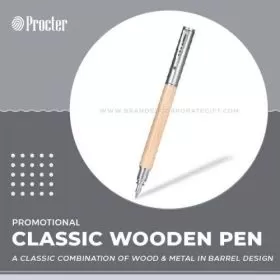 Classic Wooden-Textured Silver Finishing Ballpen- DW161