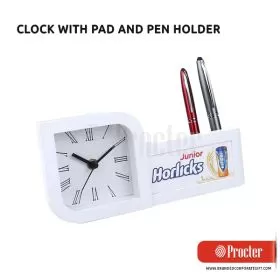 Clock With Pad And Pen Holder A116 