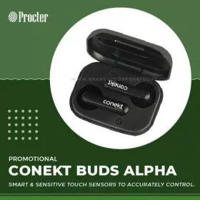 Conekt Buds Alpha Black Wireless Earpods with Heavy Bass