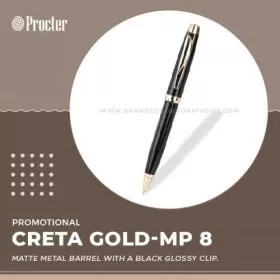 Creta Gold Black Metal Ballpen MP 8