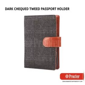 DARK Chequed Tweed Passport Holder S31