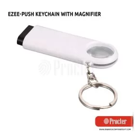 Double LED EZEE PUSH Keychain With Magnifier J50