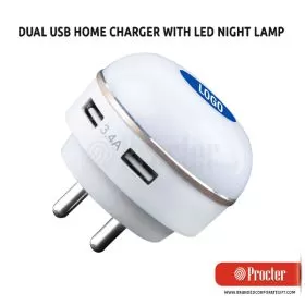 Dual USB Fast Charger With Night Lamp C123 