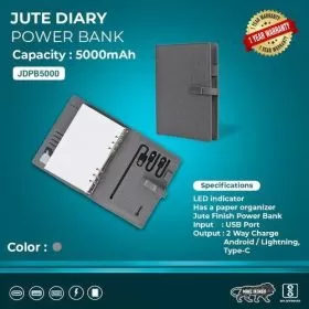 Elegant Jute Diary Power bank JDPBxx5000mAh