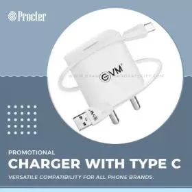 EVM USB Smart Charger With Type C Cable- CH-02