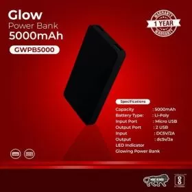 Glow 5000mAh Power bank-GWPB5000