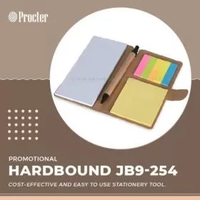 Hardbound cover with a sticky note and Eco Pen JB9-254