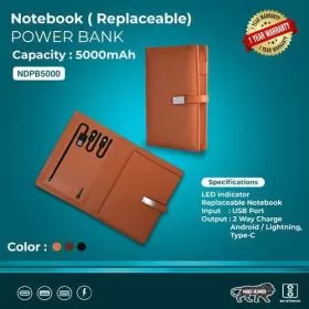Notebook Diary Power Bank NDPBUx5000mAh