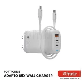 Portronics ADAPTO 65X 65w Mach USB and Type C Adapter wall charger
