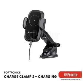 Portronics CHARGE CLAMP 2 Mobile Holder with Wireless Charging