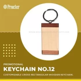 Rectangular Wooden Keychain No.12