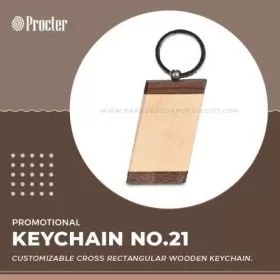 Rectangular Wooden Keychain No.21