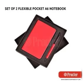Set Of 2 FLEXIBLE Pocket A6 Notebook With Pen Q80