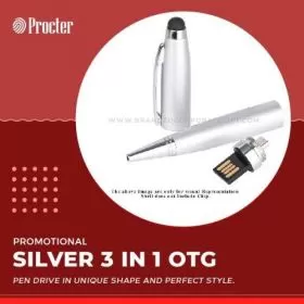 Silver 3 in 1 OTG Pen Pendrive Shell CSO011