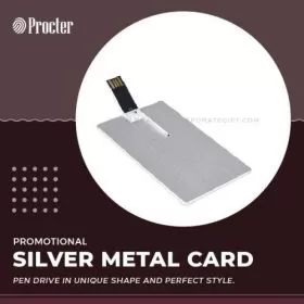 Silver Metal Card Pendrive Shell CSM001