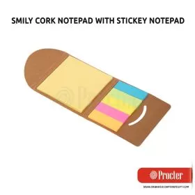 SMILY CORK Notepad With Sticky Notepad And Strips B97