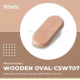 Wooden Oval Shape Pendrive Shell CSW707