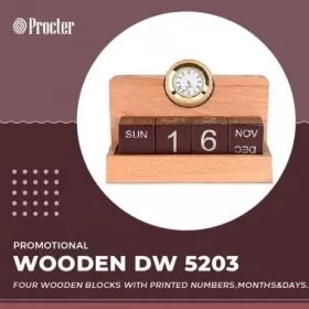 Wooden Pen Holder with Calendar Blocks DW 5203