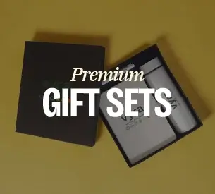 An elegant gift set with a leather diary, metal pen and cardholder in a gift box