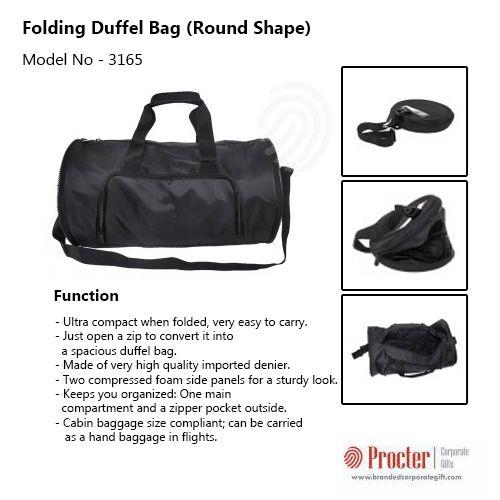 FOLDING DUFFEL BAG (ROUND SHAPE) (CABIN SIZE COMPLIANT) E185 in bulk for corporate gifting | PROCTER Assured Trolley Bag, Suitcase wholesale distributor & in Mumbai India