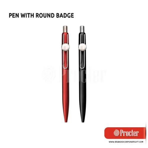 Pen With Round Badge L83 in bulk for corporate gifting  Power Plus Utility  Pen wholesale distributor & supplier in Mumbai India